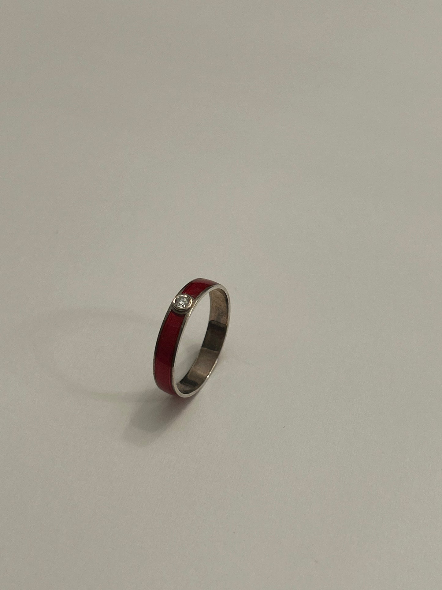 Vivid Auburn Ring with Center Diamond