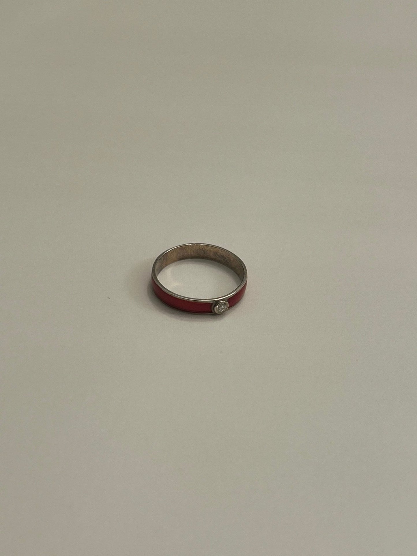 Vivid Auburn Ring with Center Diamond