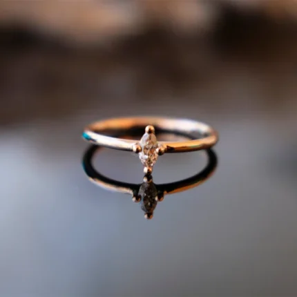 Marquise-Cut Diamond Ring Rose Gold