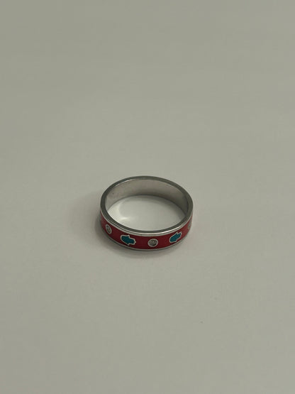 Fatima Hand and Diamonds Red Ring