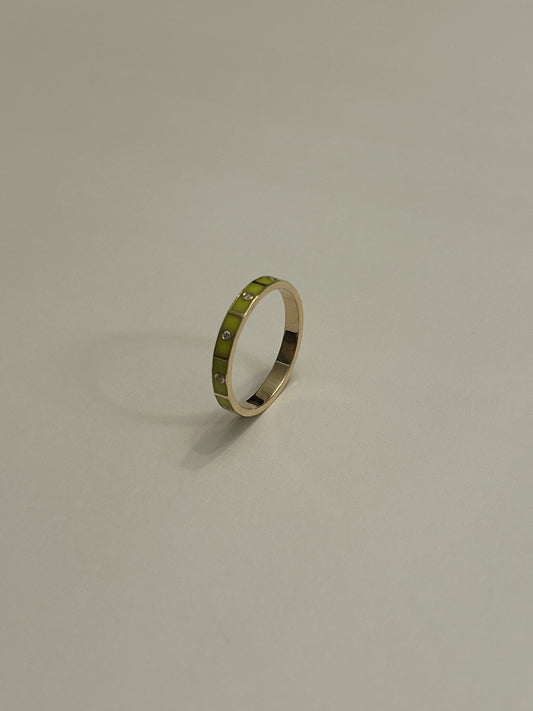 Sahara Yellow Ring with Diamonds and 14K Yellow Gold