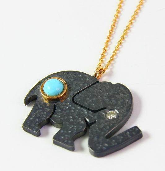 Turquoise Elephant Pendant