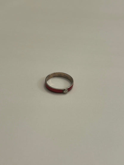Vivid Auburn Ring with Center Diamond