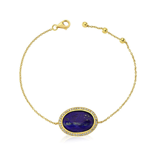 Lapis Lazuli Gold and Diamonds Bracelet