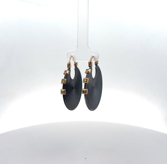 Spiral Earrings with Three-Diamonds
