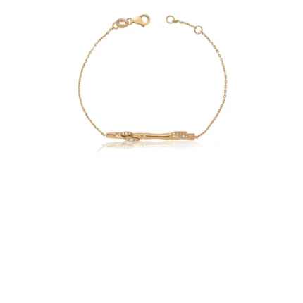 Bambu Ağacı Formlu Altın Bileklik