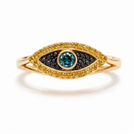Göz Detaylı Pırlantalı Yüzük