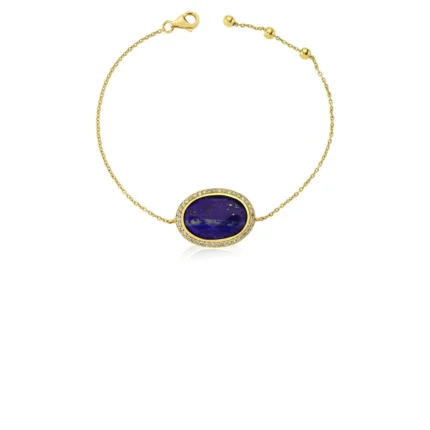 Lapis Lazuli Detaylı Pırlantalı Bileklik