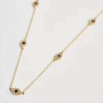 5-Stone Sapphire Eye Necklace