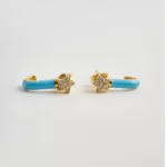 Pırlanta Taşlı Mineli Yıldız Küpe - Image 3