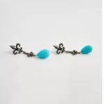 Fleur de Lis Turquoise Earrings - Image 3