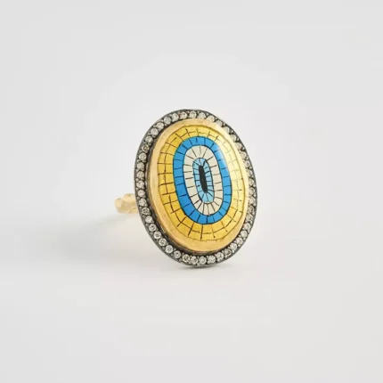 Göz Detaylı Mikro Boyama El İşçiliği Eşsiz Yüzük