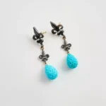 Fleur de Lis Turquoise Earrings - Image 4