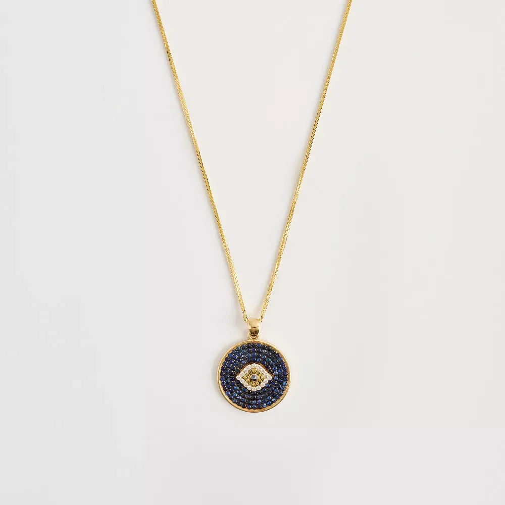 P250227 Sapphire Eye Necklace - Görsel 4