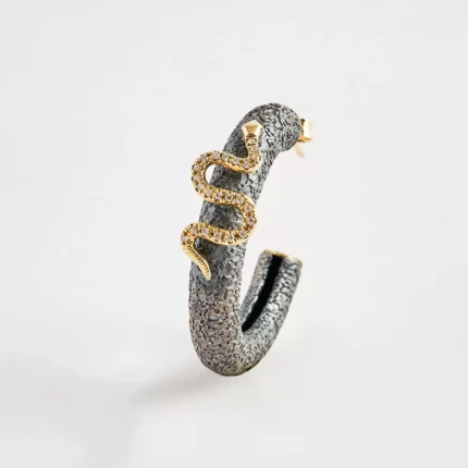 Yılan Sarılmış Halka Küpe