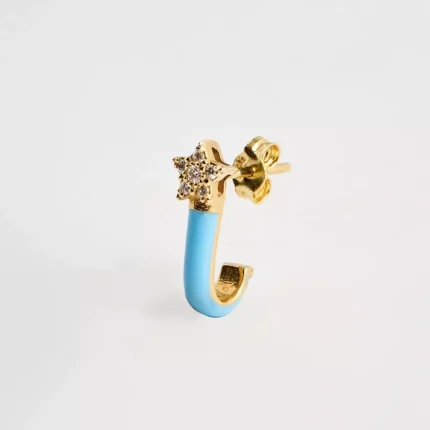 Pırlanta Taşlı Mineli Yıldız Küpe