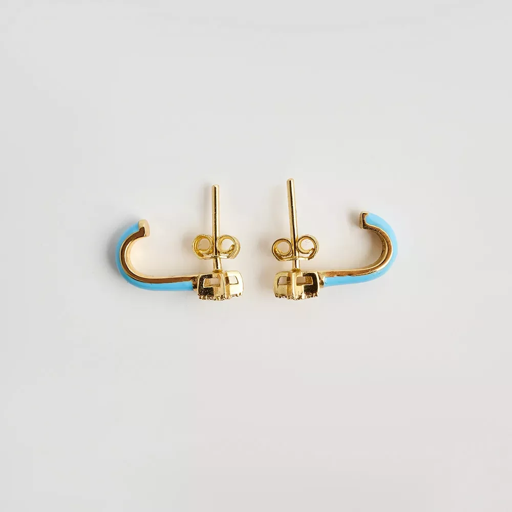 E210235 Pırlanta Taşlı Mineli Yıldız Küpe - Image 6