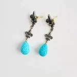Fleur de Lis Turquoise Earrings - Image 5