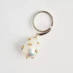 Barok İnci Detaylı Pırlantalı Yüzük