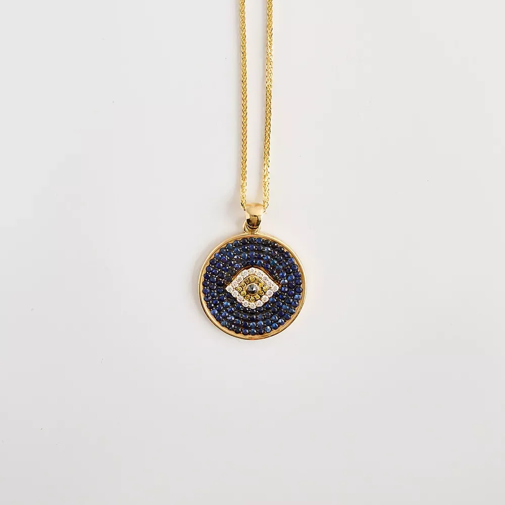 P250227 Sapphire Eye Necklace - Görsel 5