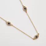 5-Stone Sapphire Eye Necklace - Image 3