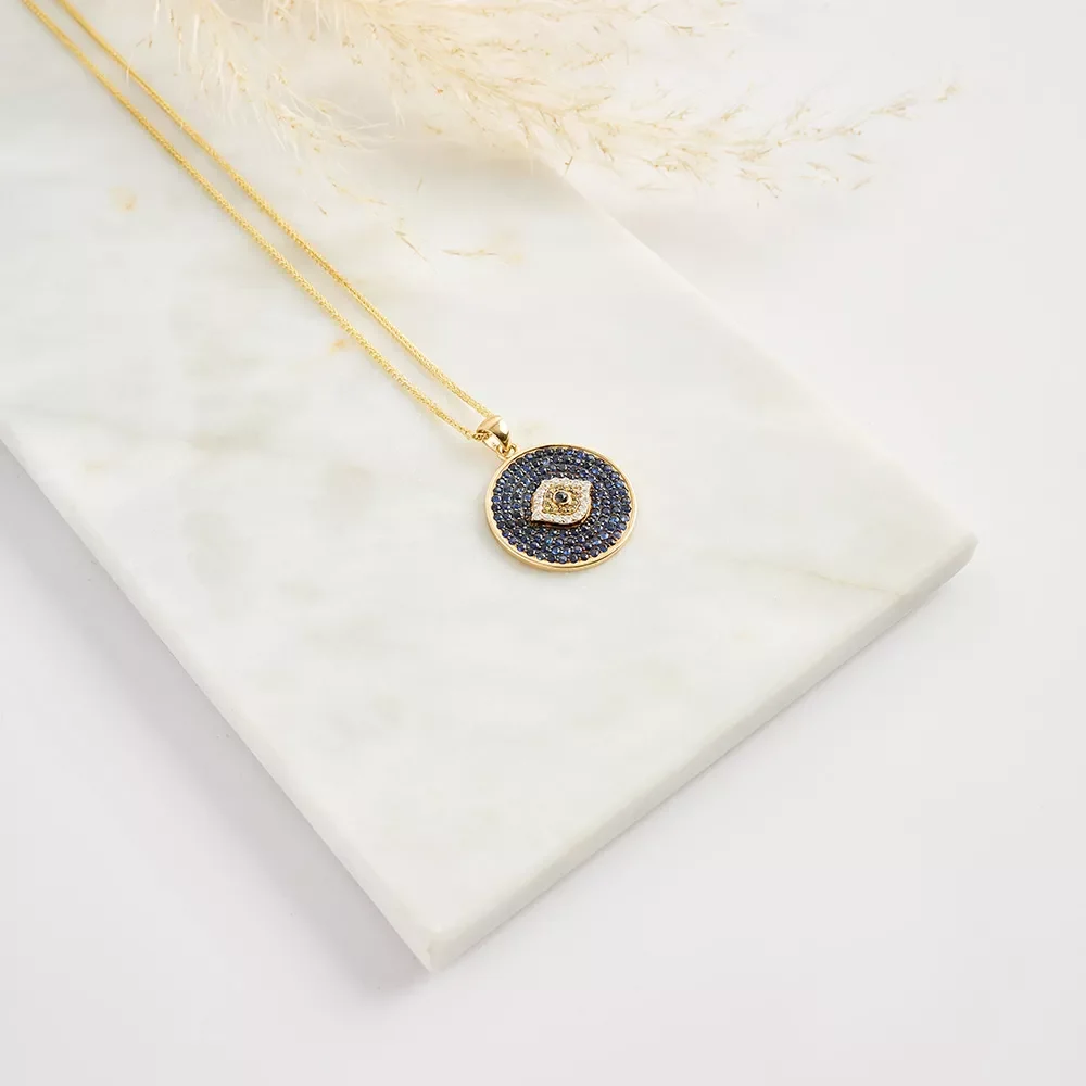 P250227 Sapphire Eye Necklace - Görsel 3