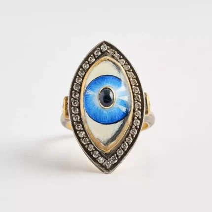 Göz Detaylı Mikro Boyama El İşçiliği Eşsiz Yüzük