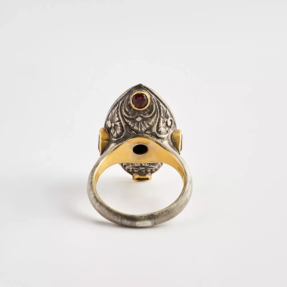 r070114 Göz Detaylı Mikro Boyama El İşçiliği Eşsiz Yüzük - Image 4