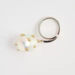 Barok İnci Detaylı Pırlantalı Yüzük - Image 3