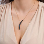 Moon Necklace with Blue Sapphire