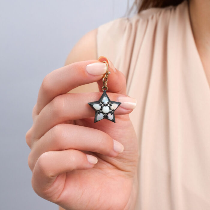 Star Necklace with Opal Detail - Görsel 1