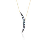 Moon Necklace with Opal Detail
