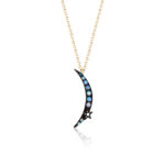 Crescent Moon Necklace with Opal Detail - Image 2