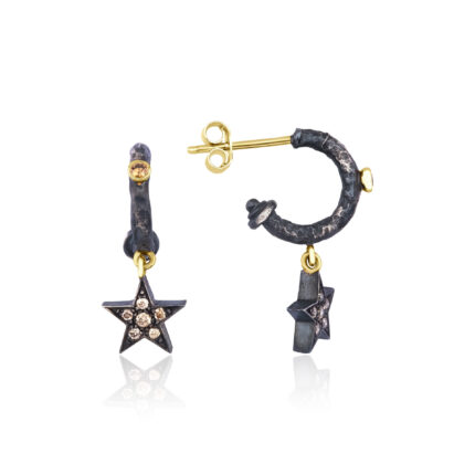 Star Dangle Hoop Earrings