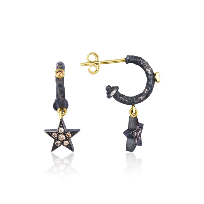 Star Dangle Hoop Earrings - Görsel 1