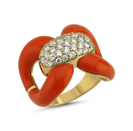 Mercan ve pırlanta yüzük