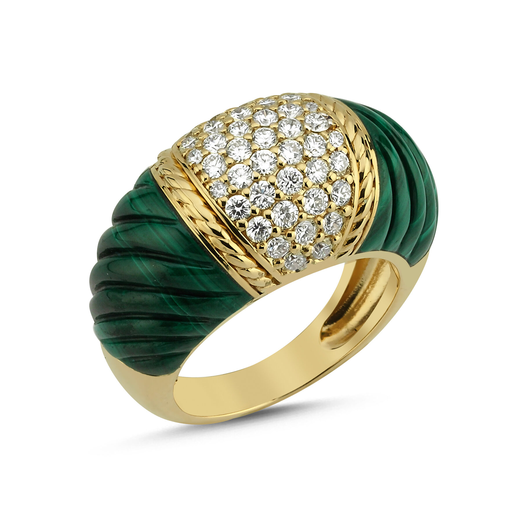 R230104 Malakit ve pırlanta yüzük - Image 1