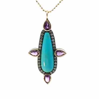 Amethyst-Firuze kolye