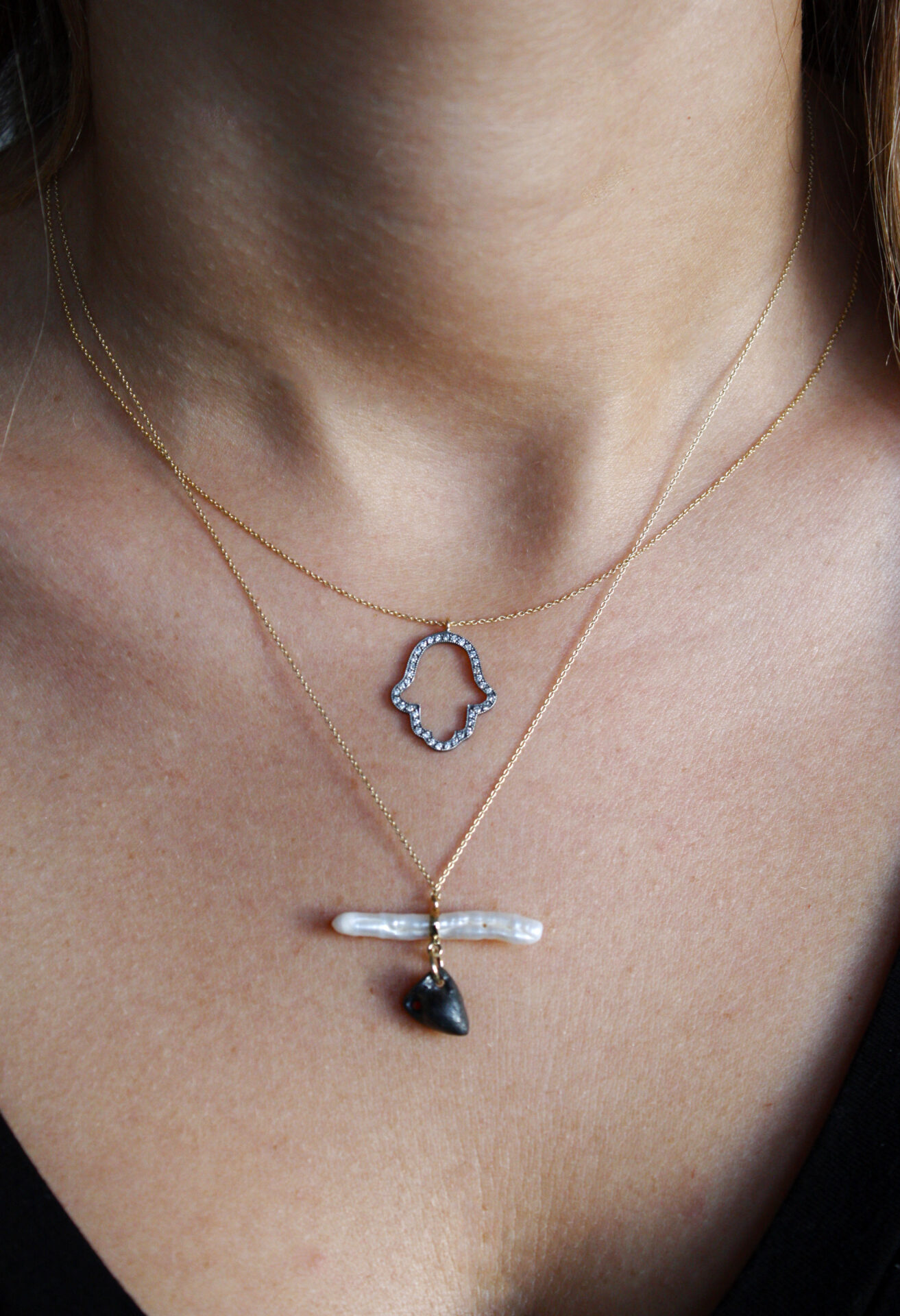 P190649 Amphora Necklace with Pearl Detail - Görsel 3