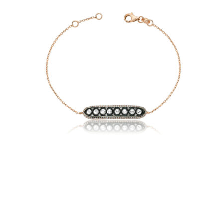 Okside Gümüş, Elmas ve Pırlanta Detaylı Altın Zincir Bileklik