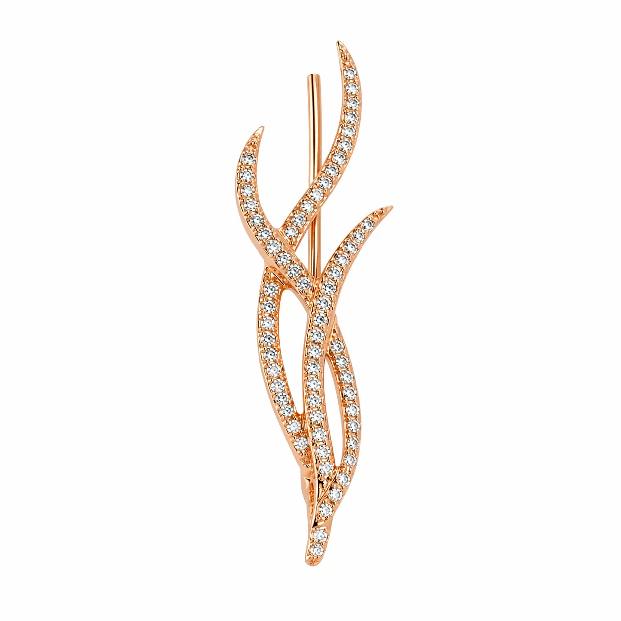 Organik Formlu Pırlanta Taşlı Altın Ear Cuff Organik Formlu Pırlanta Taşlı Altın Ear Cuff - Görsel 1