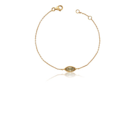 Sarı Altın Bileklik Markiz Kesim Pırlanta Taşlı Zarif Tasarım