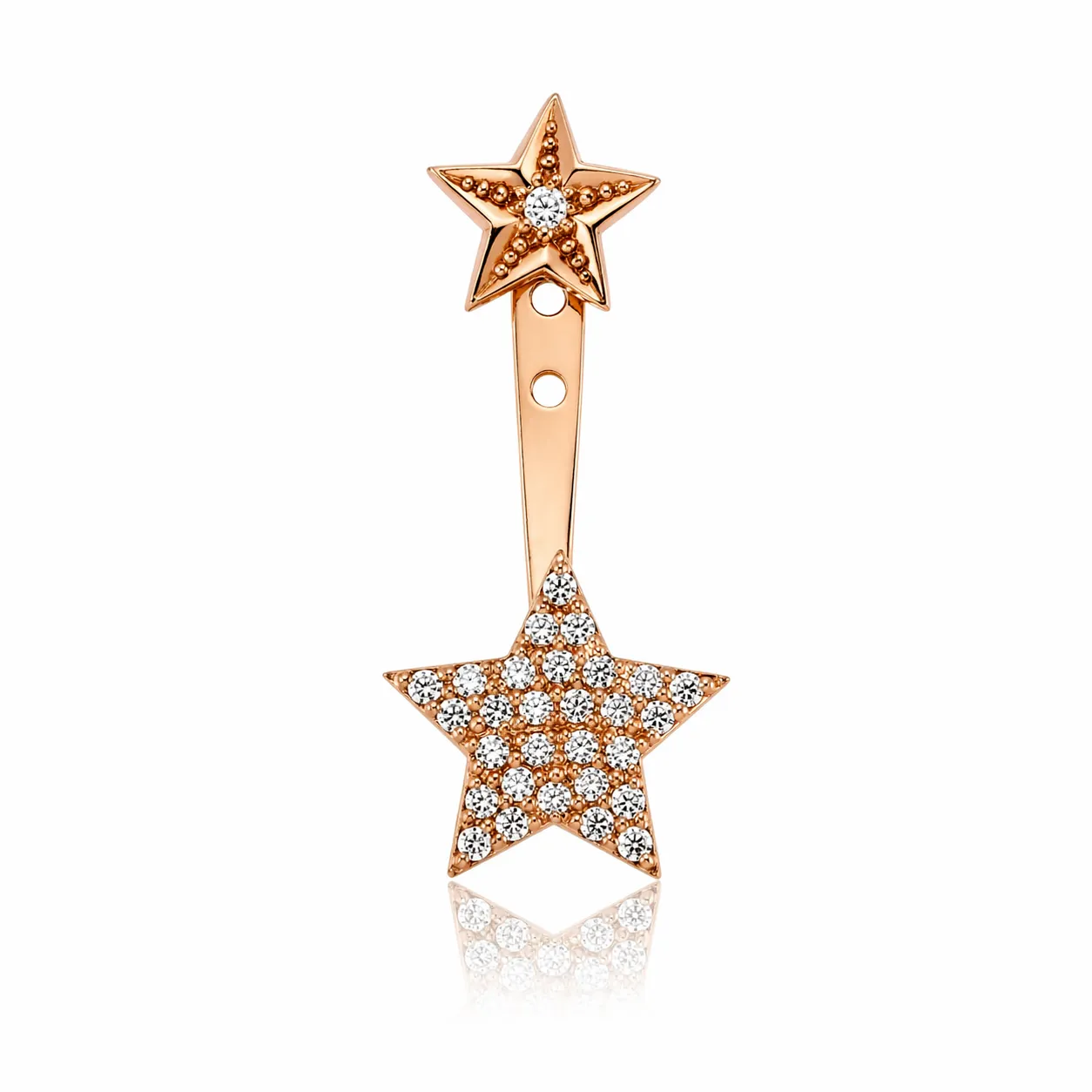 Yıldız Motifli Pırlanta Taşlı Altın Ear Cuff Yıldız Motifli Pırlanta Taşlı Altın Ear Cuff - Görsel 1