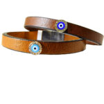 Mineli deri bileklik