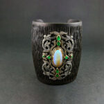 Opal taşlı Abanoz ağacı bilezik - Image 2