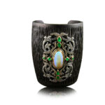 Opal taşlı Abanoz ağacı bilezik