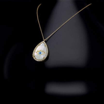 Sedef üzeri micro göz  kolye