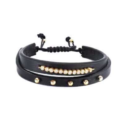 Çift Sıra Deri Bileklik