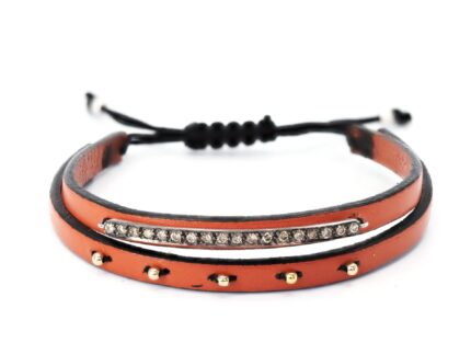 Çift Sıra Deri Bileklik