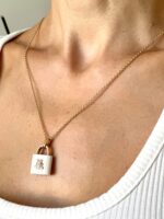 Beyaz akik kilit kolye - Görsel 5